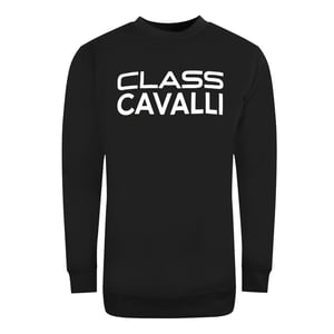 Cavalli Class groot, vet logo-ontwerp zwart sweatshirt