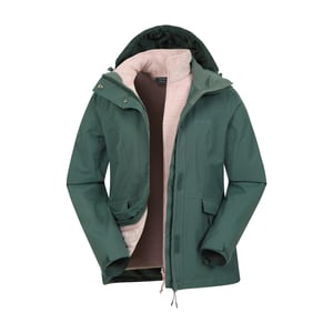 Mountain Warehouse Dames/Dames Thunderstorm II 3 in 1 Waterdichte Jas (Groen)
