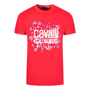 Cavalli Class Schaalontwerp Logo Rode T-Shirt