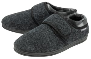 Klitteband Slippers voor Mannen | Dunlop | Geheugenfoam | Orthopedisch | Gemakkelijk Sluiten | Huis Slaapkamer Binnen - Charcoal