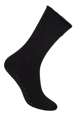 Steven - 1 Paar Heren Katoenen Pantoffelsokken met Antislip Grippers - Zwart