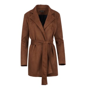 Bruin Alcantara-Look Jasje met Riem