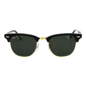 Rayban Zonnebril Clubmaster 3016 901/58 Zwart Groen Gepolariseerd Grote 51mm