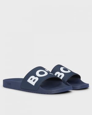 BOSS Orange Aryeh Herenslippers van Italiaanse Maak met Groot Logo Detail