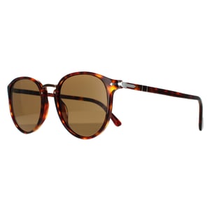 Persol Ovale Heren Havana Bruine Gepolariseerde Zonnebril