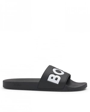BOSS Orange Aryeh Heren Italiaanse Slippers Met Groot Logo Detail