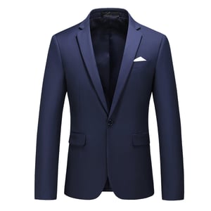 Mode-jasje Casual blazer met één knop Marineblauw