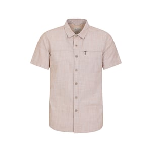Mountain Warehouse Heren Kokosnoot Slub Overhemd met Korte Mouwen (Geel)