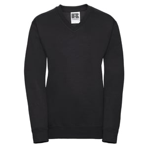 Russell Collection Sweatshirt met V-hals voor kinderen/Kinderen (Zwart)