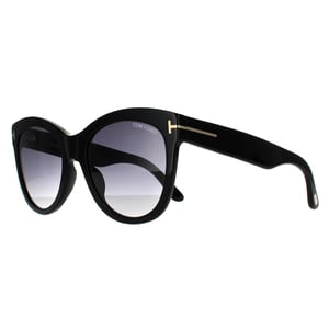 Tom Ford zonnebril Wallace FT0870 01B Shiny Black Smoke Gradiënt