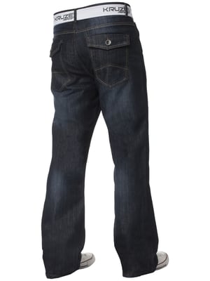 Kruze Heren Bootcut Denim Jeans