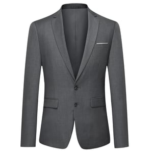 Donkergrijze blazer Blazer met twee knopen