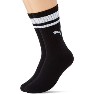 Puma Unisex Adult Heritage Stripe Crew Socks (pak van 2) (Zwart/Wit)