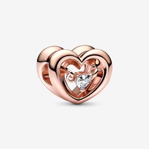 Pandora 'Stralend Hart' Vrouwen Goudkleurige Metalen Bedeltje - Roze 782493C01