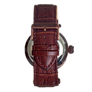 Heritor Automatische Ganzi Semi-Skelet Herenhorloge met Leren Band