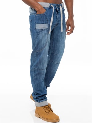 Enzo | Heren Denim Jogger Jeans - Blauw