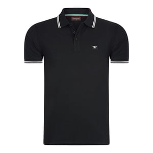 Cappuccino Italia Polo SS Polo Applique Pique Zwart