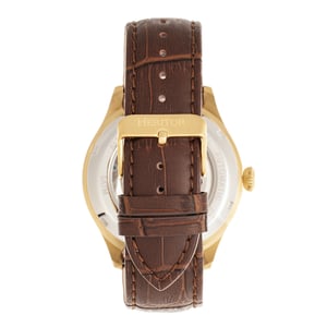 Heritor Automatische Gregory Semi-Skelet Leather-Band Horloge