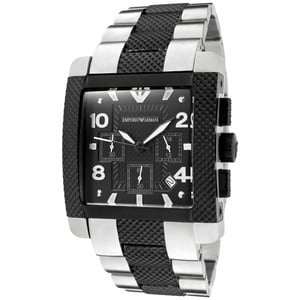 Emporio Armani Herenhorloge Kwarts Zwart & Zilver