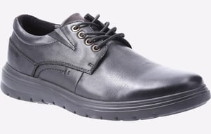 Hush Puppies Triton Zwarte Leren Veterschoenen Voor Heren