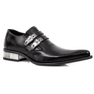 New Rock zwart lederen Newman schoenen met gesp - M-2246-S14