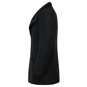 Allthemen herenwollen jas winter zakelijk slim fit reversjas zwart