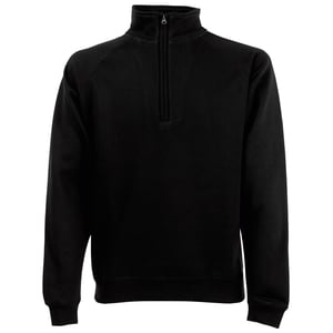Fruit Of The Loom Heren Premium 70/30 Ritssluiting Neck Sweatshirt (Zwart)