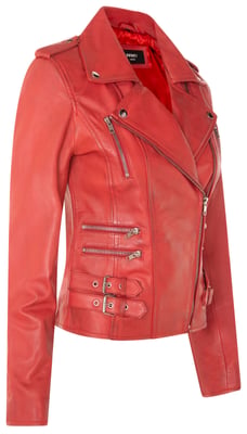 Dames leren Brando bikerjack-Loddon