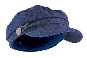 Dames denim / corduroy piek Baker Boy hoed - Blauw