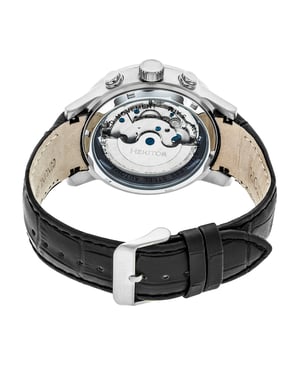 Heritor automatisch Hannibal semi-skelet lederen band horloge