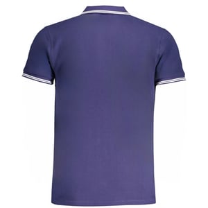 Cavalli Class Polo Shirt Navy Blauw met Witte Logo en Tipped Kraag