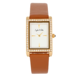 Sophie en Freda Wilmington horloge met leren band en Swarovski-kristallen