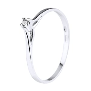 Solitaire Diamond 0,03 Cts White Gold Jewelry