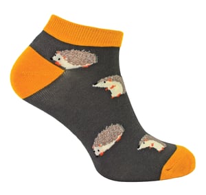 Mr Heron - BamboeAnimal Trainersokken voor heren - Hedgehogs (Grijs)