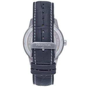 Heritor automatisch Davies semi-skelet lederen band horloge