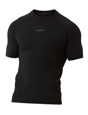 Björn Borg - Heren Korte Mouwen Naadloze Hardloop T-shirt - Zwart