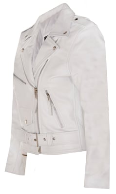 Dames rundleer bikerjack-Mansfield