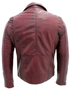 Slim-fit leren bikerjack in Brando-stijl met gekruiste rits