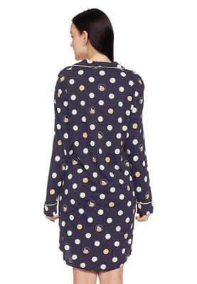 Marks and Spencer Womens Nachthemd van puur katoen in marine