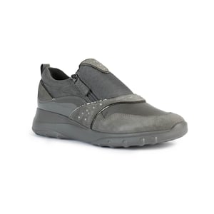Geox D Zosma B Suède Damessneakers Donkergrijs