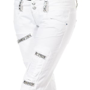 Lange broek met slank gesneden zomen 10DBF0125 vrouw