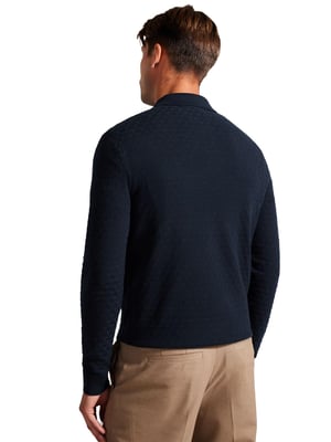 Ted Baker gebreid heren poloshirt met lange mouwen - Morar