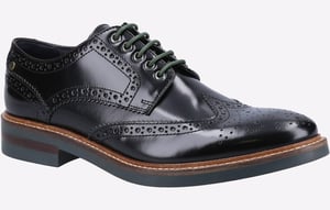 Base London Woburn Leren Heren Zwarte Brogues Schoenen