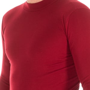 Langärmliges Herren-T-Shirt mit halbhohem Kragen 1625-H