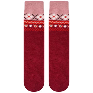 Dare 2B Feestelijke Fair Isle pluizige kerstsokken voor volwassenen (Bieten/poederroze)