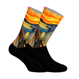 Lange uniseks sokken met elastische print