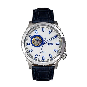Reign Bauer automatisch semi-skelet lederen band horloge