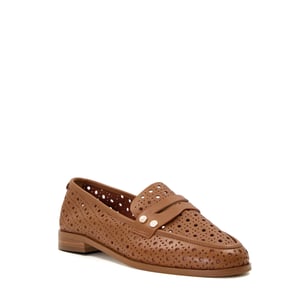 Dune Glimmered Leren Damesslippers In Tan.