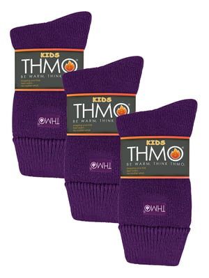 THMO - 3 paar thermo kindersokken - Paars