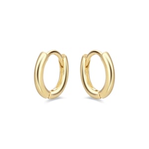 Luxenter hoop-øreringe, 925 sterlingsølv ricbeorn med 18k gul guldbelagt finish